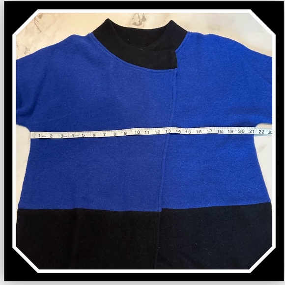 Color block Asymmetrical 100% wool sweater cardigan (NWOT) - Picture 2 of 7